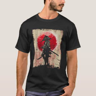 Camiseta Arte Japonês Samurai Lutador Vintage Design Retro
