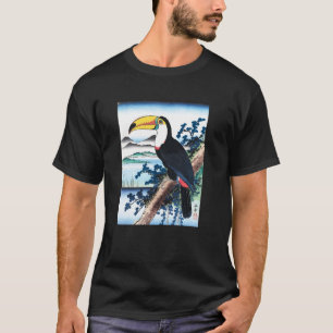 Camiseta Arte Japonês Toucan Kyosai Antigo Trabalho Artísti