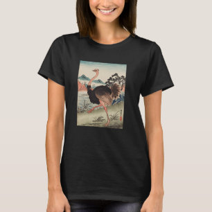 Camiseta Arte Japonesa Avestruz Kyosai Antiga Obra de Arte