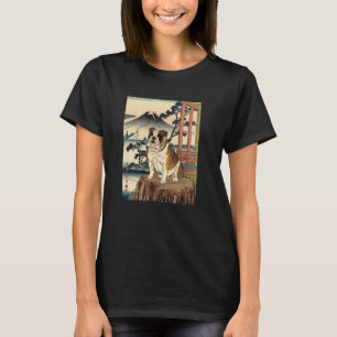 Camiseta Arte Japonesa Bulldog Kyosai Antiga Obra de Arte J