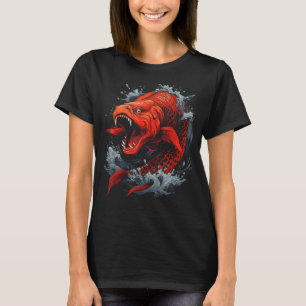 Camiseta Arte Japonesa Combatendo O Gráfico Legal Da Carpa