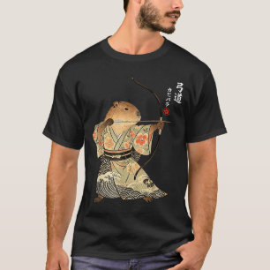 Camiseta Arte Japonesa de Animais Capivara Arqueiro Samurai
