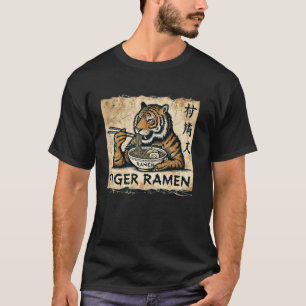 Camiseta Arte Japonesa de Caverna Amante de Macarrão Leão R