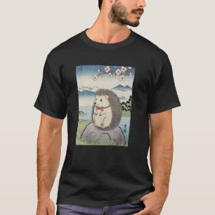 Camiseta Arte Japonesa deouriço-cacheiro Kyosai Antiga Obra