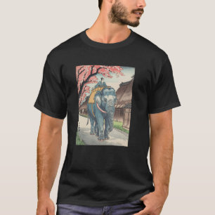 Camiseta Arte Japonesa Elefante Kyosai Antiga Obra de Arte
