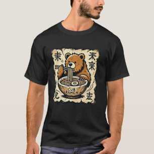 Camiseta Arte Japonesa em Caverna Amante de Macarrão Filhot