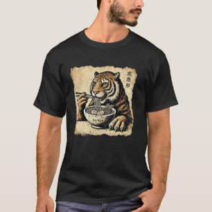 Camiseta Arte Japonesa em Caverna Amante de Macarrão Leão R