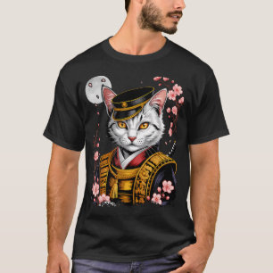 Camiseta Arte Japonesa Gato Ninja Ukiyo-E Estilo Anime