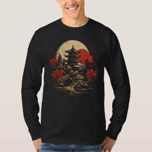 Camiseta Arte Japonesa Pagoda Japão Design Gráfico