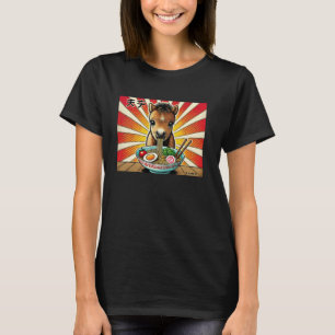 Camiseta Arte Japonesa Pop Amante de Macarrão Cavalinho Fof