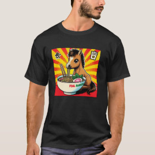 Camiseta Arte Japonesa Pop Amante de Macarrão Cavalinho Ram