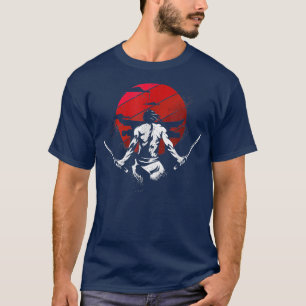 Camiseta Arte Japonesa Samurai Vintage Fighter Retro Design