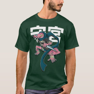 Camiseta Arte Japonesa Samurai Vintage Gecko Fighter Retro