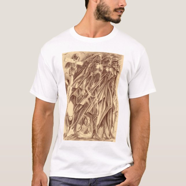 Camiseta arte lápis de mulheres sombra (Frente)