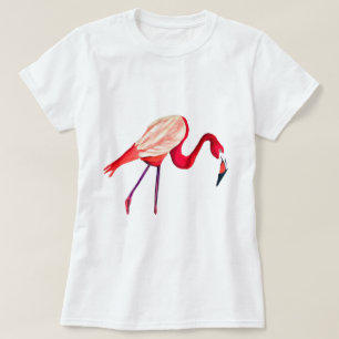 Camiseta Arte laranja flamingo aquarela