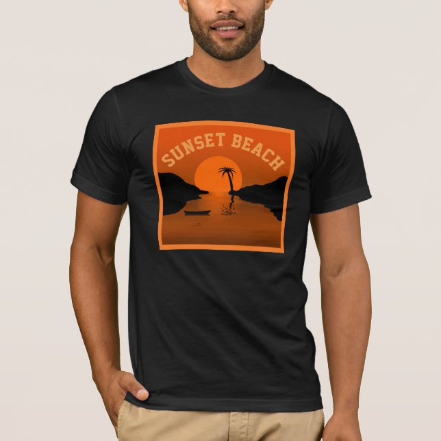Camiseta Arte Laranja Tropical de Sunset Beach (Frente)