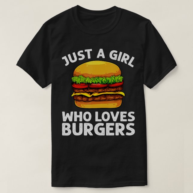 Camiseta Arte legal Burger Para Meninas Mulheres Hamburger  (Frente do Design)