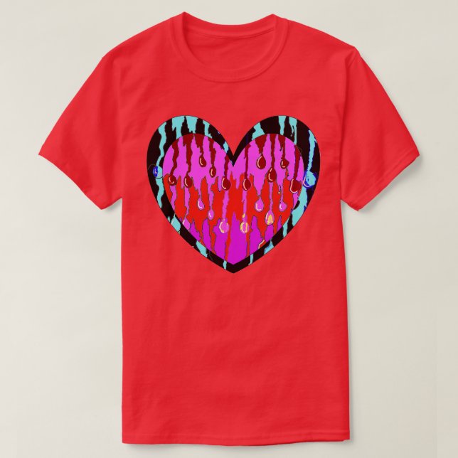 Camiseta arte legal de amor de coração vermelho (Frente do Design)