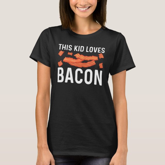 Camiseta Arte legal De Bacon Para Crianças Rapazes, Fenda D (Frente)