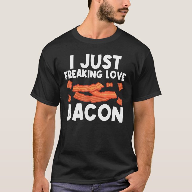 Camiseta Arte legal De Bacon Para Homens, Porco, Fenda (Frente)