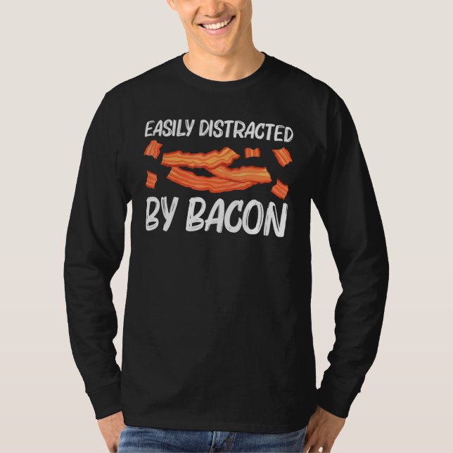 Camiseta Arte legal De Bacon Para Homens, Porco, Fenda (Frente)
