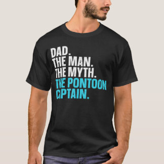Camiseta Arte Legal de Barco Pontão para Pai Capitão do Pon