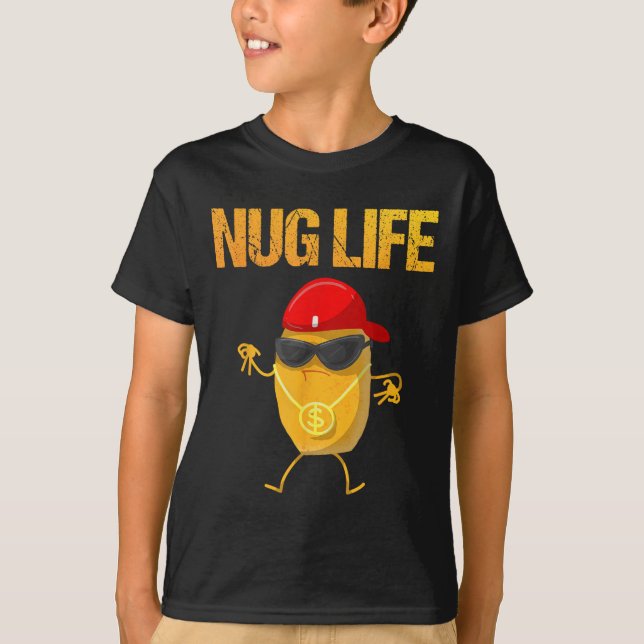 Camiseta Arte legal De Frango Para Rapazes Crianças Nugg De (Frente)