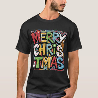 Camiseta Arte legal de Texto de Natal Feliz