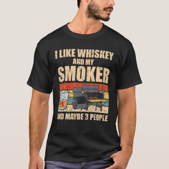 Camiseta Arte legal Whiskey Para Homens Mulheres Fumando Bo (Frente)