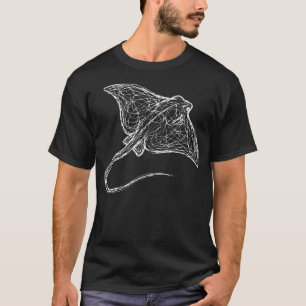 Camiseta Arte Linear de Aranha-do-Mar Mergulhador