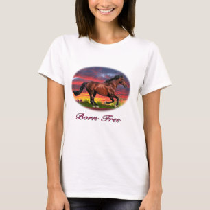Camiseta Arte livre do cavalo do nascer