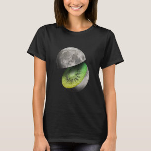 Camiseta Arte Lunar Fruta Criativa Kiwi Lua
