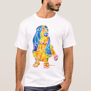 Camiseta Arte lunática de Basset Hound