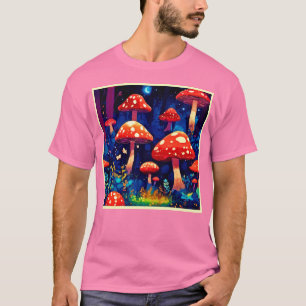 Camiseta Arte Mágica de Cogumelos Vibrante