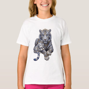 Camiseta Arte Majestosa do Tigre Branco Joalheiro Real