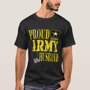 Camiseta Arte Marido Exército Orgulhoso Masculino