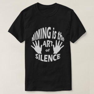 Camiseta Arte Mime Pantomime do Preto Silencioso