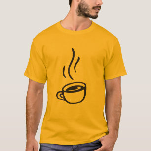 Camiseta Arte Mínima de Xícara de Café