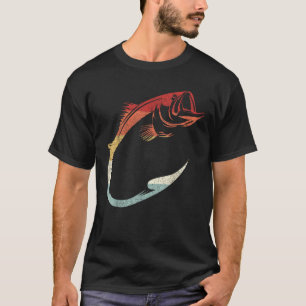 Camiseta Arte mínima legal de anzol de peixes para os entus