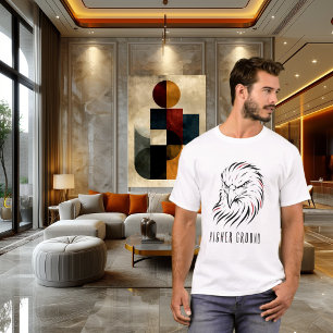 Camiseta Arte Minimalista de Águia em Linhas