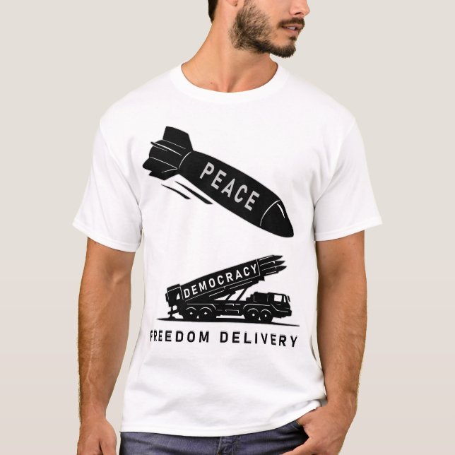 Camiseta Arte Minimalista de Entrega de Paz Abstrata  (Frente)