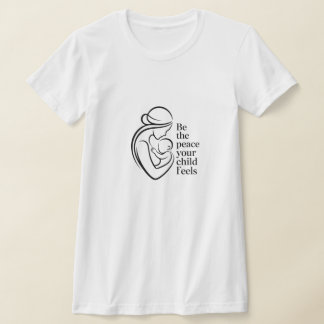 Camiseta Arte Minimalista de Linha Mãe Bebê Citação