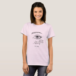 Camiseta Arte Minimalista de Olho e Folha Botânica com Esté