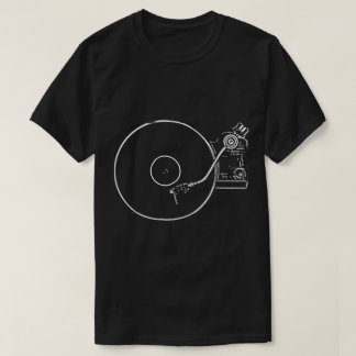Camiseta Arte Minimalista de Tocador de Vinil