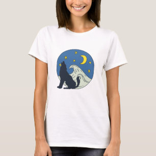 Camiseta Arte Mística do Lobo Celestial