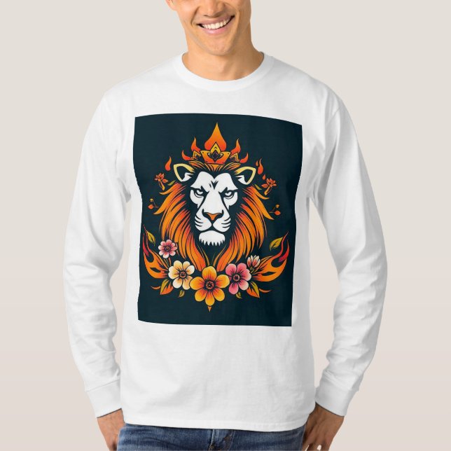 Camiseta Arte moderna de leão (Frente)