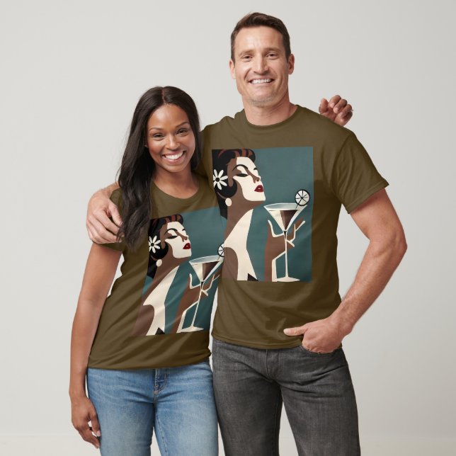 Camiseta Arte Moderna de Meados do Século A Martini DIva (Unissex)
