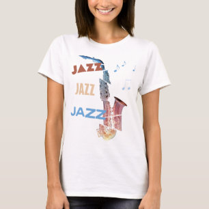 Camiseta Arte Moderna do Saxofone Jazz