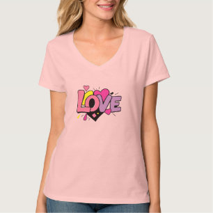 Camiseta Arte Moderna em Aquarela para o Dia dos Namorados