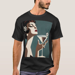 Camiseta Arte Moderno de Meados do Século A DIva do Martini